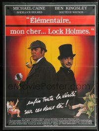 4y988 WITHOUT A CLUE French 1p '88 Michael Caine as Sherlock Holmes & Ben Kingsley as Dr. Watson!