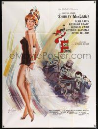 4y989 WOMAN TIMES SEVEN French 1p '67 different art of sexy Shirley MacLaine by Boris Grinsson!