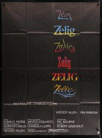 4y997 ZELIG French 1p '83 wacky Woody Allen fantasy mockumentary, cool title artwork!