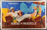4y321 HONORE DE MARSEILLE French 59x90 '56 Guy Gerard Noel art of Fernandel & sexy girls!