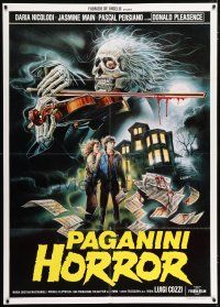 4y113 PAGANINI HORROR Italian 1p '89 wild Sciotti art of zombie with violin & bloody sheet music!