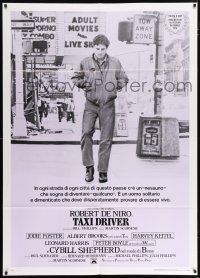 4y131 TAXI DRIVER Italian 1p R90s classic image of Robert De Niro, directed by Martin Scorsese!