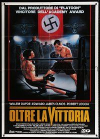 4y137 TRIUMPH OF THE SPIRIT Italian 1p '90 Sciotti art of Greek Willem Dafoe boxing for Nazis!
