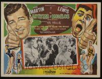 4y184 ARTISTS & MODELS Mexican LC '55 Dean Martin & Jerry Lewis painting sexy Anita Ekberg!