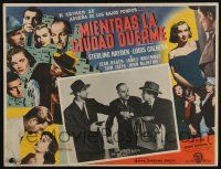 4y187 ASPHALT JUNGLE Mexican LC '50 Sterling Hayden points gun at Calhern & Jaffe with jewels!