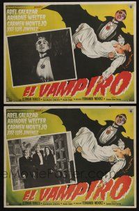 4y167 EL VAMPIRO 2 Mexican LCs '57 Abel Salazar, cool art & photo of Mexican vampire!