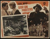 4y222 I AM A FUGITIVE FROM A CHAIN GANG Mexican LC R50s Paul Muni chained in bunks with convicts!