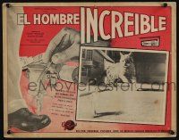 4y225 INCREDIBLE SHRINKING MAN Mexican LC '57 special fx image of tiny man chased by giant cat!