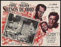 4y244 MAN FROM COLORADO Mexican LC '48 art & photo of Glenn Ford & William Holden + Ellen Drew!