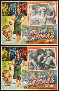 4y169 MISS SADIE THOMPSON 2 Mexican LCs '53 border art & photos of sexy prostitute Rita Hayworth!