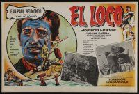4y262 PIERROT LE FOU Mexican LC '65 Jean-Luc Godard, painted Jean-Paul Belmondo, Anna Karina