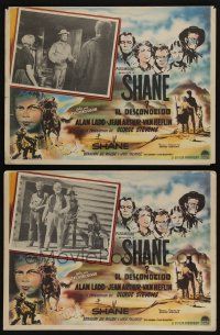 4y170 SHANE 2 Mexican LCs '53 George Stevens' most classic western, Alan Ladd, Heflin, Jean Arthur