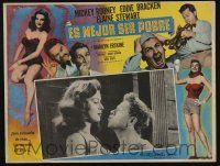 4y283 SLIGHT CASE OF LARCENY Mexican LC '53 Mickey Rooney tries to kiss sexy bad Elaine Stewart!