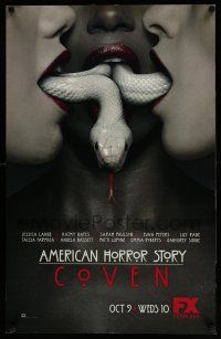 4z342 AMERICAN HORROR STORY tv poster '13 image of snake crawling in and out of three mouths!