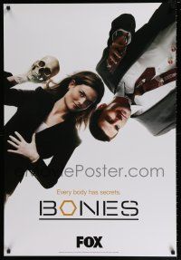 4z344 BONES tv poster '07 TV crime drama, cool image of Emily Deschanel holding skull!