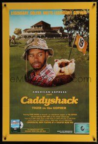 4z686 CADDYSHACK TIGER VS. THE GOPHER DS 27x40 video poster '04 Tiger Woods for American Express!