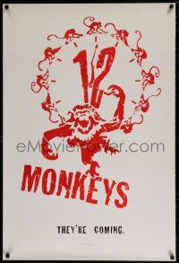 4z564 12 MONKEYS 27x40 English commercial poster '95 Terry Gilliam directed sci-fi, cool art!