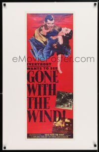 4z602 GONE WITH THE WIND 22x34 commercial poster '84 Clark Gable, Vivien Leigh, REPRO of insert!