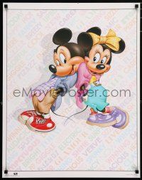 4z622 MICKEY MOUSE/MINNIE MOUSE 22x28 commercial poster '90s great art of the cartoon couple!