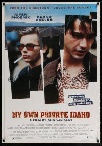 4z627 MY OWN PRIVATE IDAHO 27x39 Dutch commercial poster '91 smoking River Phoenix & Keanu Reeves!