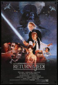 4z640 RETURN OF THE JEDI style B int'l 27x39 commercial poster '83 Lucas classic, Hamill, Sano art!