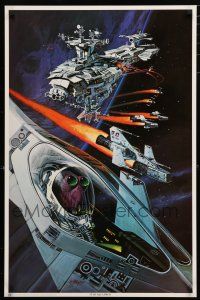 4z652 STAR SQUADRON 23x35 commercial poster '78 wild space sci-fi artwork by Gary Meyer!