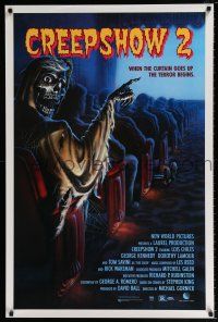 4z697 CREEPSHOW 2 27x41 video poster '87 Tom Savini, Winters artwork of skeleton guy in theater!