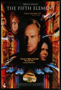 4z717 FIFTH ELEMENT 27x40 video poster '97 Bruce Willis, Milla Jovovich, Oldman, Luc Besson!