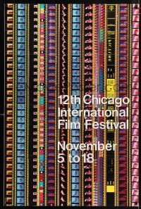 4z323 12th CHICAGO INTERNATIONAL FILM FESTIVAL 2-sided 28x42 film festival poster '76 film strip!
