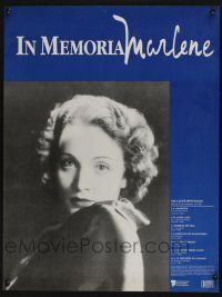 4z330 IN MEMORIA MARLENE 18x24 Mexican film festival poster '92 close up image of Marlene Dietrich
