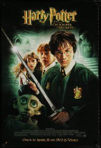 4z734 HARRY POTTER & THE CHAMBER OF SECRETS 27x40 video poster '02 Daniel Radcliffe, Emma Watson!