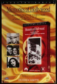 4z756 MEMORIES OF HOLLYWOOD 27x41 video poster '90 John Wayne, Jimmy Stewart, Hedy Lamarr!