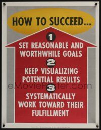 4z085 NATIONAL RESEARCH BUREAU 901 17x22 motivational poster '60s how to succeed - in 3 easy steps!