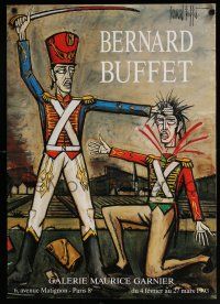 4z260 BERNARD BUFFET 1993 22x31 Swiss art exhibition '93 cool Bernard Buffet art of beheading!