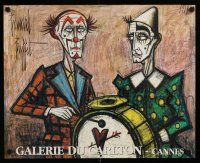 4z268 GALERIE DU CARLTON - CANNES 19x24 French art exhibition '89 Bernard Buffet art of clowns!
