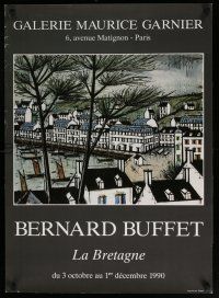 4z274 LA BRETAGNE 22x31 Swiss art exhibition '90 cool Bernard Buffet art of harbor!