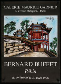 4z280 PEKIN 22x31 Swiss art exhibition '96 cool Bernard Buffet art of Chinese pagoda!