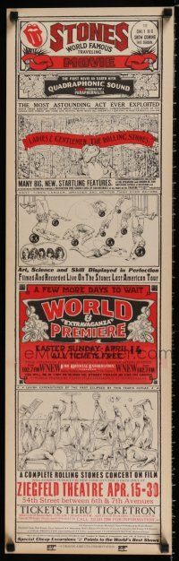 4z489 LADIES & GENTLEMEN THE ROLLING STONES 11x35 special poster '74 Ziegfeld Theatre premiere!