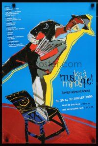 4z228 MUSIKS A MANOSQUE 16x24 French music poster '00 Corvaisier art of man on chair!