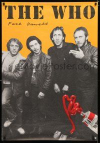 4z255 WHO 27x39 music poster '81 Townshend, Daltrey, Entwistle, Face Dances!