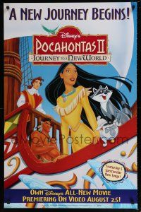 4z769 POCAHONTAS II: JOURNEY TO A NEW WORLD 26x40 video poster '98 greater image on ship w/ cast!