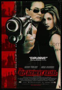 4z776 REPLACEMENT KILLERS 27x40 video poster '98 image of Chow Yun-Fat pointing gun & Mira Sorvino