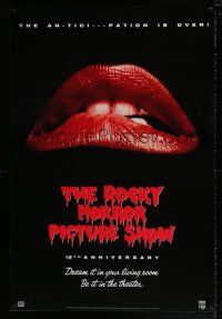4z782 ROCKY HORROR PICTURE SHOW 26x38 video poster R90 close up lips image, a different set of jaws!