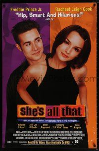 4z790 SHE'S ALL THAT 26x40 video poster '99 Freddie Prinze Jr & sexy Rachel Leigh Cook!