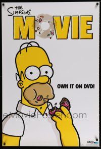 4z791 SIMPSONS MOVIE 27x40 video poster '07 classic Groening art of Homer Simpson w/donut!