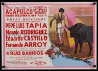 4z414 ACAPULCO CALETILLA BULLRING Pepe Luis style 18x25 Mexican special '84 bullfighting art