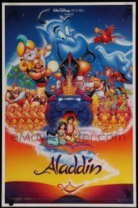 4z415 ALADDIN special 18x27 '92 classic Walt Disney Arabian fantasy cartoon, great art of cast!