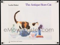 4z419 ANTIQUE STORE CAT 18x23 special '92 wonderful art of cute feline looking out window!