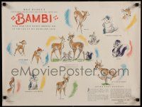 4z422 BAMBI 18x24 special '41 Walt Disney cartoon deer classic, preliminary art of the characters!