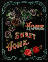 4z475 HOME SWEET HOME 12x16 special '70s cool vintage art of flowers, welcome home!